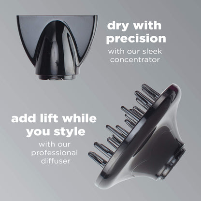 INFINITIPRO BY CONAIR 1875 Watt Salon Performance AC Motor Styling Tool/Hair Dryer, Burgundy Blow Dryer Conair