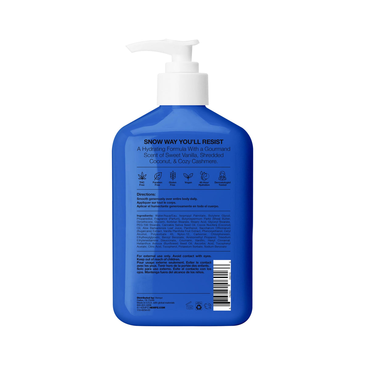 Hempz Holiday Vanilla Lotion, Vanilla Bean & Coconut Snowball, Hydrating Lotion for Dry Skin with Hemp Seed Oil & Shea Butter, 12 fl.oz. 🍁 All In One Marketplace Canada