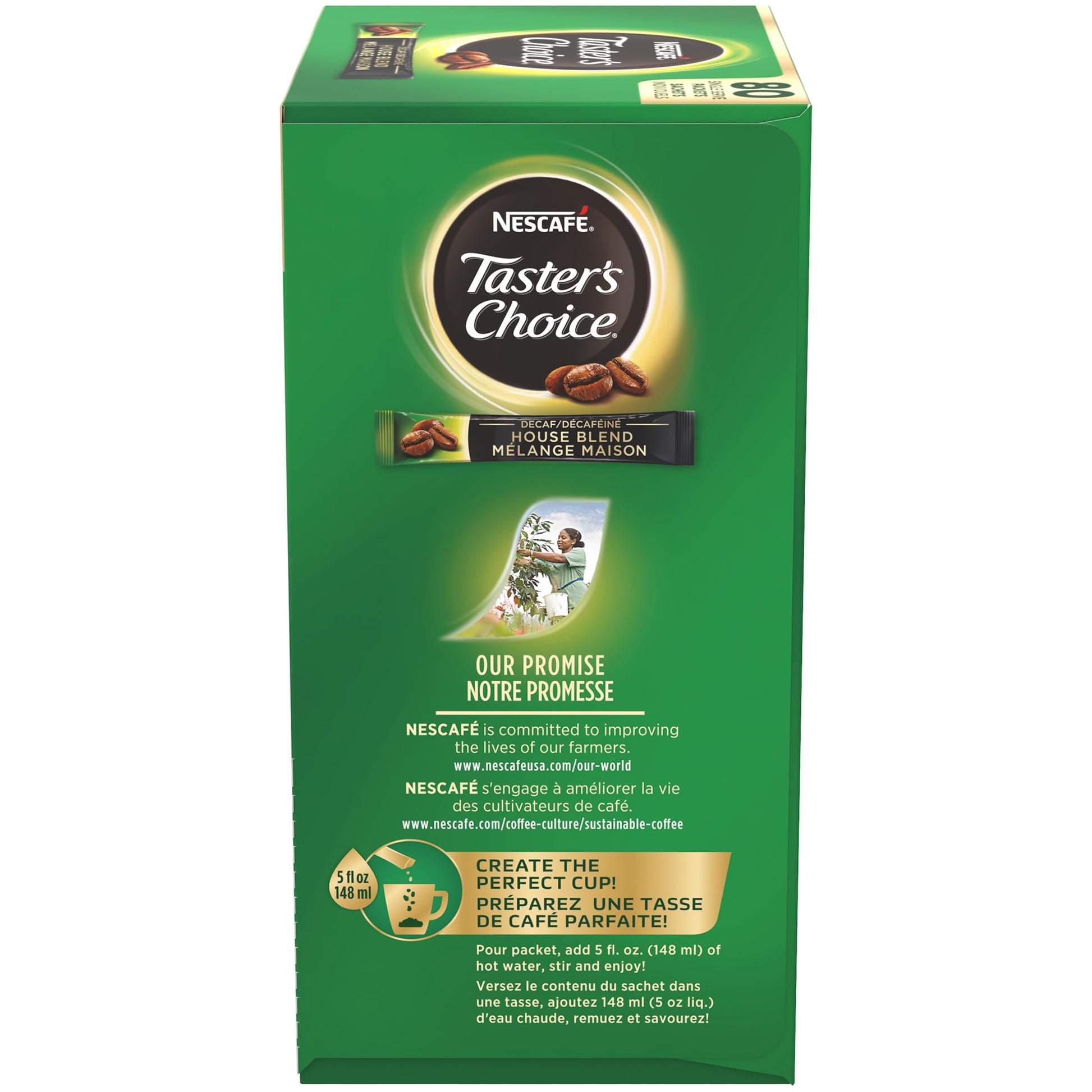 Nescafé Taster's Choice Decaf Instant Coffee Singles, Light Roast, 1.7g (80 Packets)