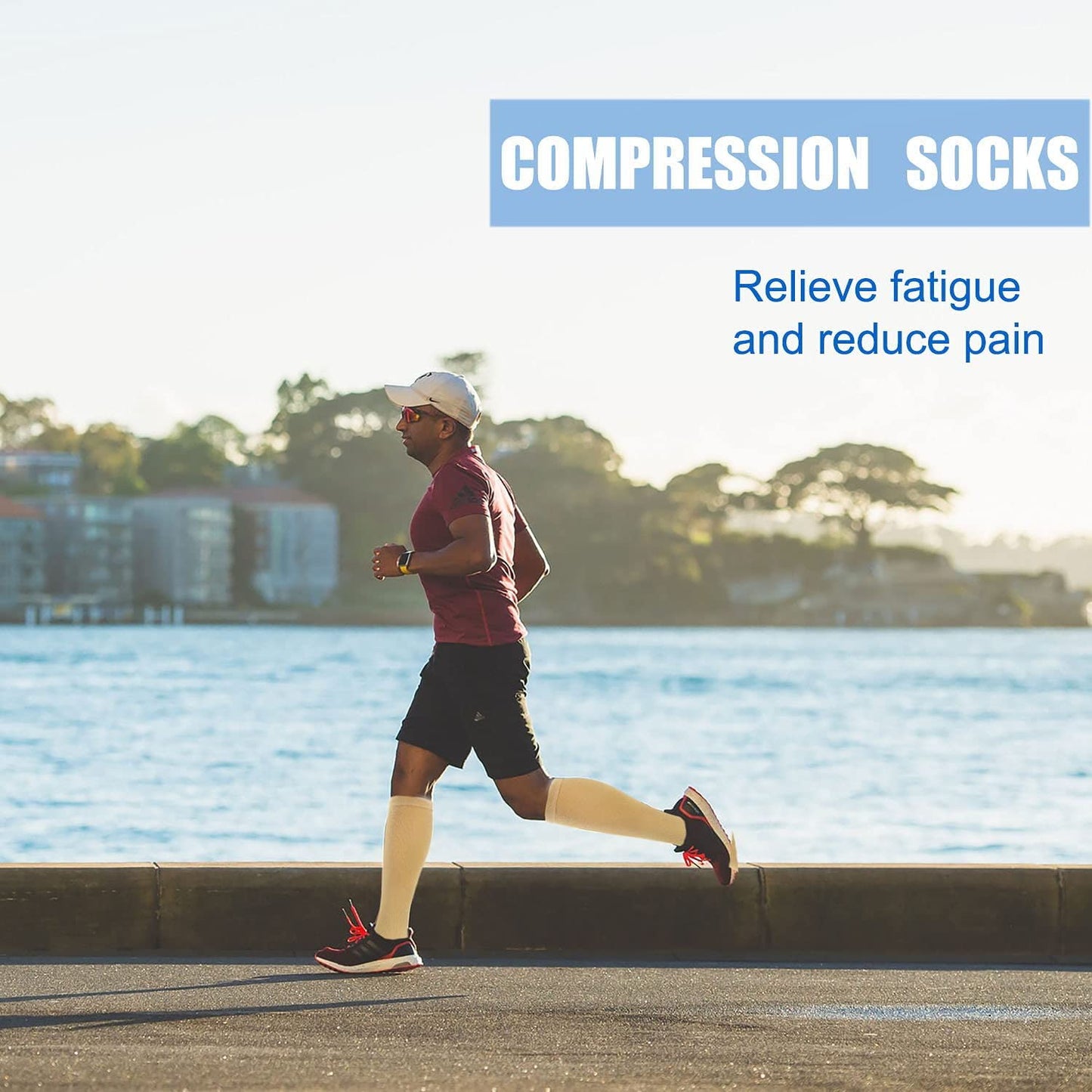 4 Pairs Copper Compression Socks for Men&Women(15-20mmHg), Compression Stocking for Swelling Running Hiking Travel Nursing