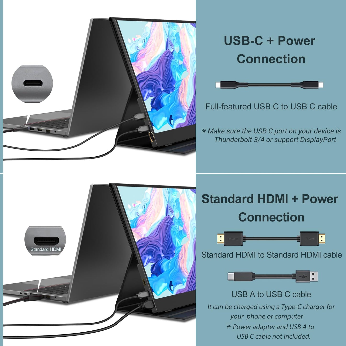 InnoView Portable Monitor, 15.6 Inch FHD 1080P USB C HDMI Second External Monitor for Laptop, Desktop, MacBook, Phones, Tablet, PS5/4, Xbox, Switch, Built-in Speaker with Smart Cover - Available at All In One Marketplace Canada
