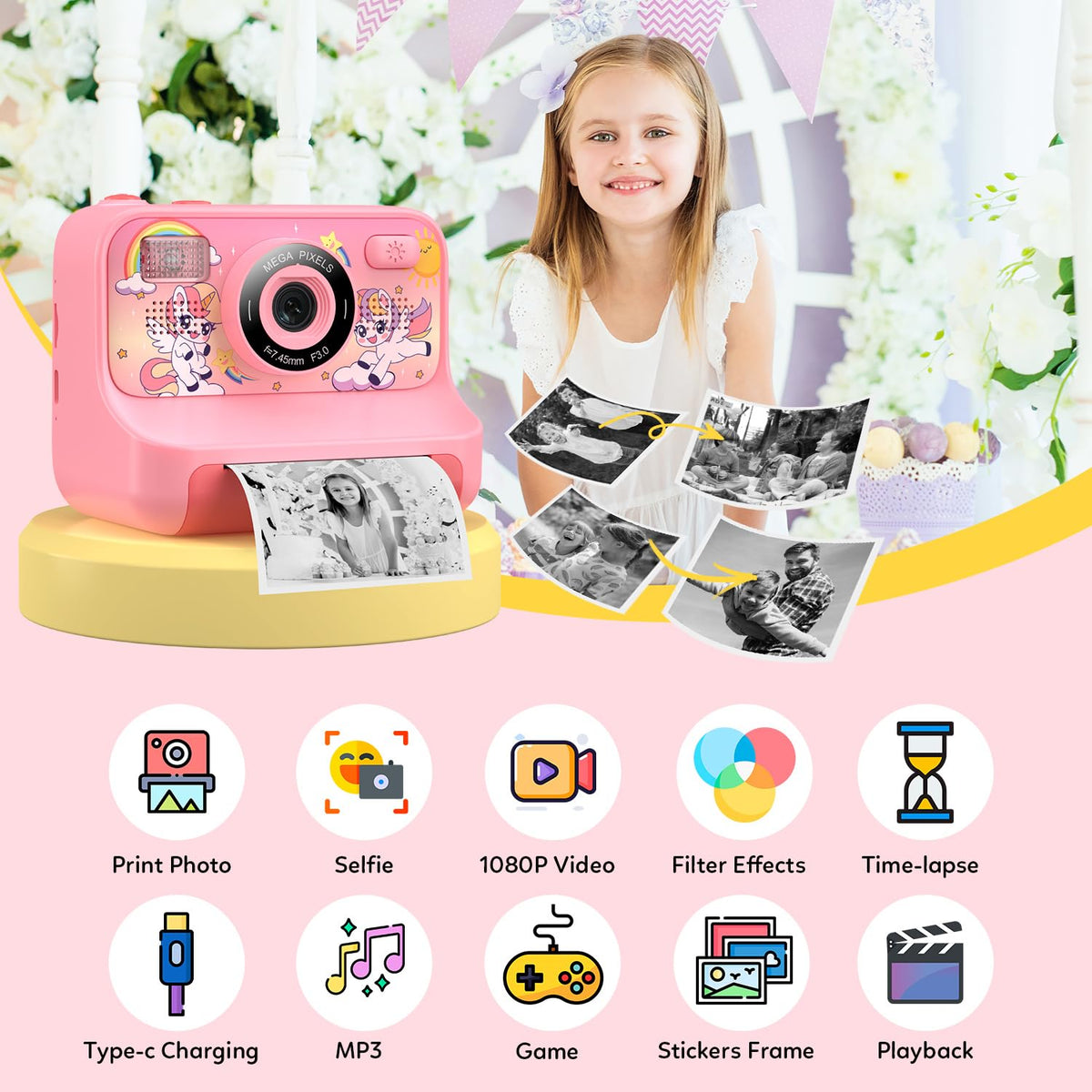 Kids Printing Camera for 3-12 Girls Boys Toddler Christmas Birthday Gifts 🍁 All In One Marketplace Canada