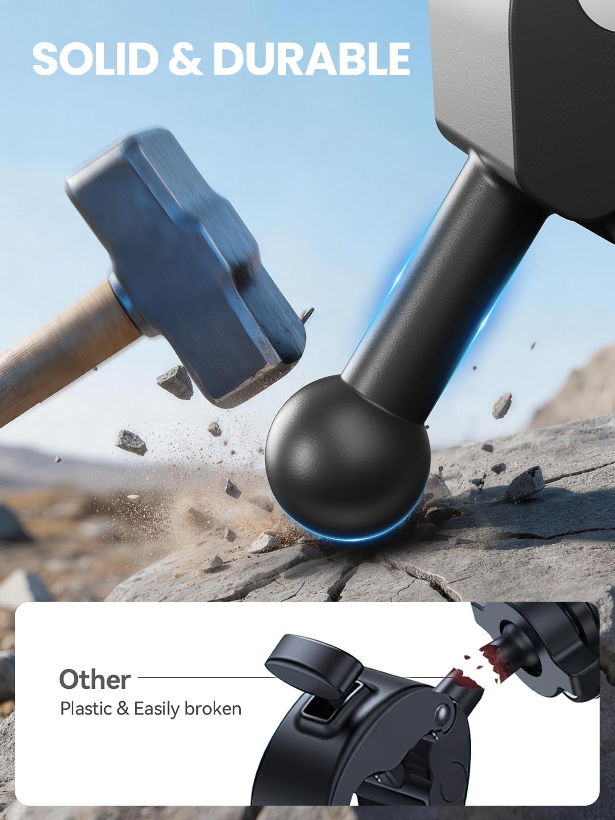 Tounee Bike Phone Mount Holder with Dual Vibration Dampener - Quick Release Handlebar Clip for Bicycle/Cycling, Upgraded Anti-Shock Design Fits iPhone 16/15/14 Pro Max & 4.7-6.7" Phones (Black)