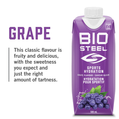 BioSteel Electrolyte Sports Drink, Grape, 12-Pack, Zero Sugar