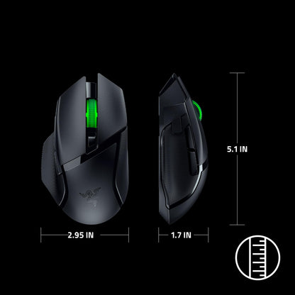 Razer Basilisk V3 X HyperSpeed Wireless Gaming Mouse: Up to 285 Hr Battery - 18K Optical Sensor - Mechanical Switches - Chroma RGB - 9 Programmable Controls - Black