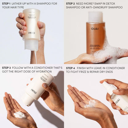 OUAI Leave In Conditioner & Heat Protectant for Hair - Prep Hair for Styling or Use as Detangling Spray to Fight Frizz & Flyaways - No Parabens, Sulfates or Phthalates (1.5 oz) 🍁 All In One Marketplace Canada