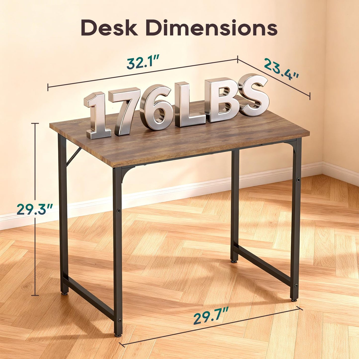 BestOffice Computer Desk,Home Office Desk Writing Study Table Modern Simple Style PC Desk with Metal Frame for Home Office BestOffice