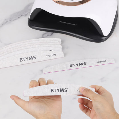BTYMS 25 Pcs Nail Files 100/180 Grit Double Sided Emery Boards Coarse and Medium Nail File for Acrylic Nails and Natural Nails - Available at All In One Marketplace Canada