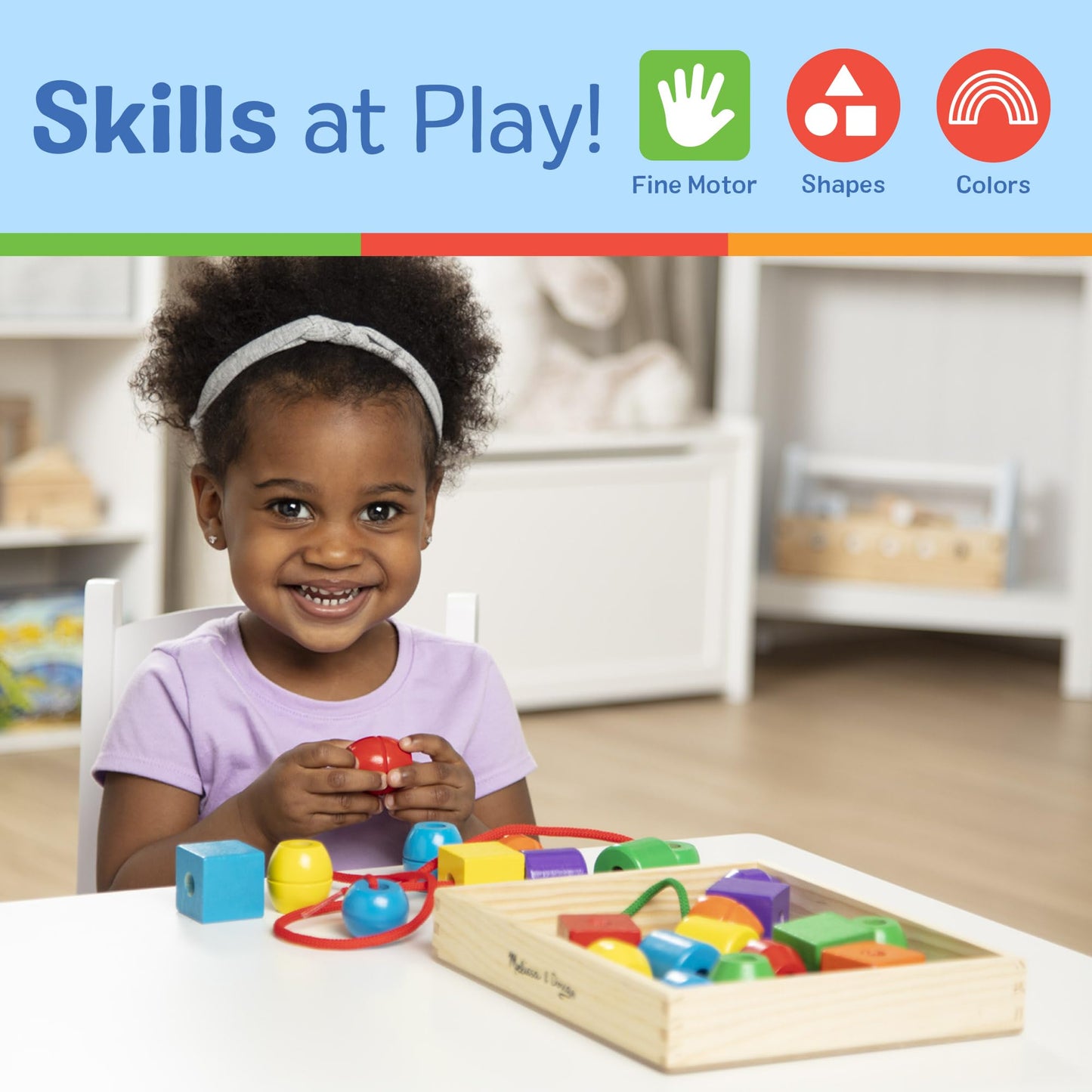Melissa & Doug Primary Lacing Beads 33-Piece Montessori Toy Set Melissa & Doug