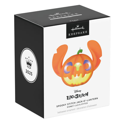 Hallmark Keepsake Halloween Ornament 2025, Disney Lilo & Stitch Spooky Stitch Jack-o'-Lantern with Light, Gifts for Disney Fans