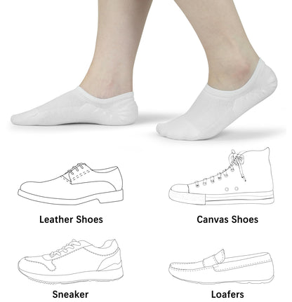BenSorts Pack of 6 Low Cut Ankle Style Socks for Women Liner Non Slip Invisible Hidden Socks White Black Gray 6 Pairs Size 5 6 7 8