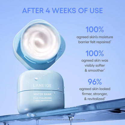 LANEIGE Water Bank Blue Hyaluronic Cream Moisturizer Refill: Hydrating Korean Face Cream with Squalane & Ceramide for Skin Barrier Support, Dermatologist-Tested LANEIGE