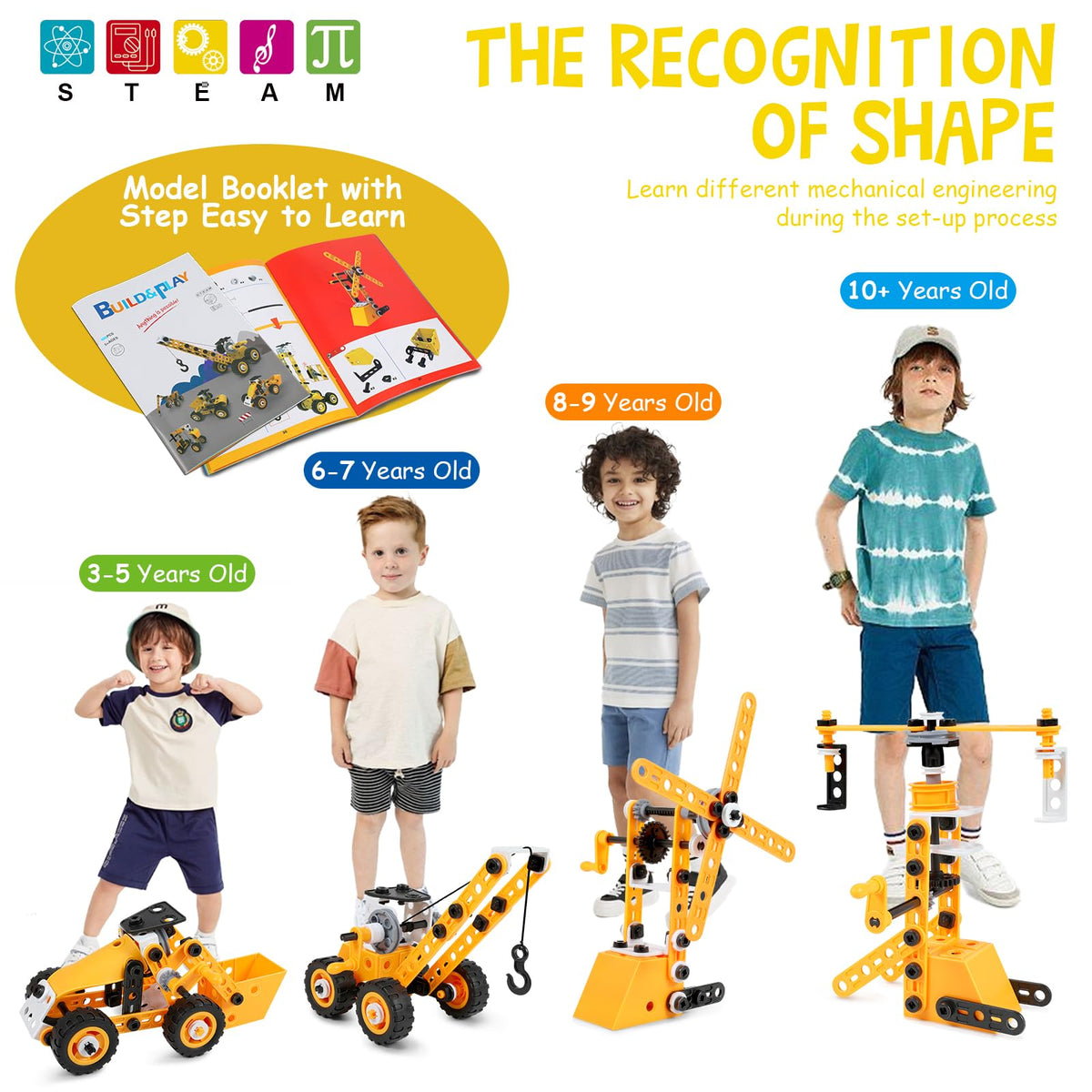 10 in 1 Stem Toys for 5 6 7 8 9+ Year Old Building Block Kit Stem Activities Projects Boy Toys Age 4-8 5-7 6-8 8-10 Creative Set Educational Engineering Excavator Construction Christmas Birthday Gift 🍁 All In One Marketplace Canada