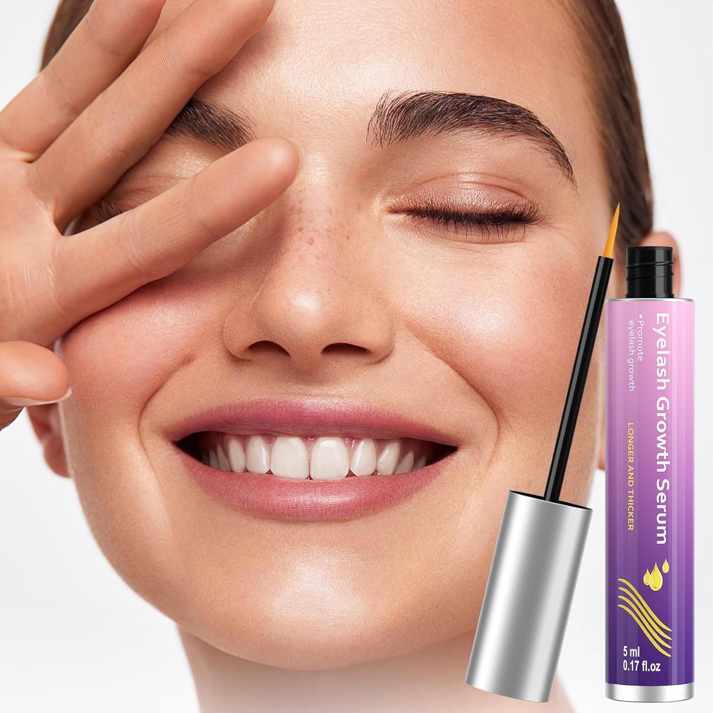 Lash Serum for Growth, Premium Eyelash Enhancer Care for Longer Thicker & Fuller, Gentle Formula Safe for Sensitive Eyes Non-Irritating Daily Use at Home & Travel - 5ml - Available at All In One Marketplace Canada