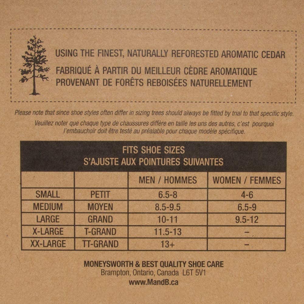 MONEYSWORTH & BEST | SHOE TREE WITH HOOK HEEL | Made with 100% North American aromatic red cedar | MEN'S MEDIUM (SIZE 8.5-9.5)
