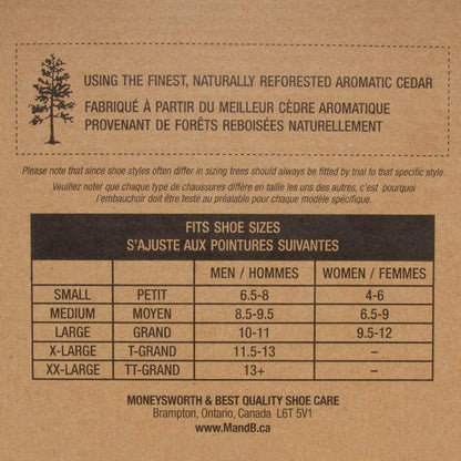 Moneysworth and Best Men's Shoe Trees with Hook Heel, Red Cedar, Large (size 10-11)