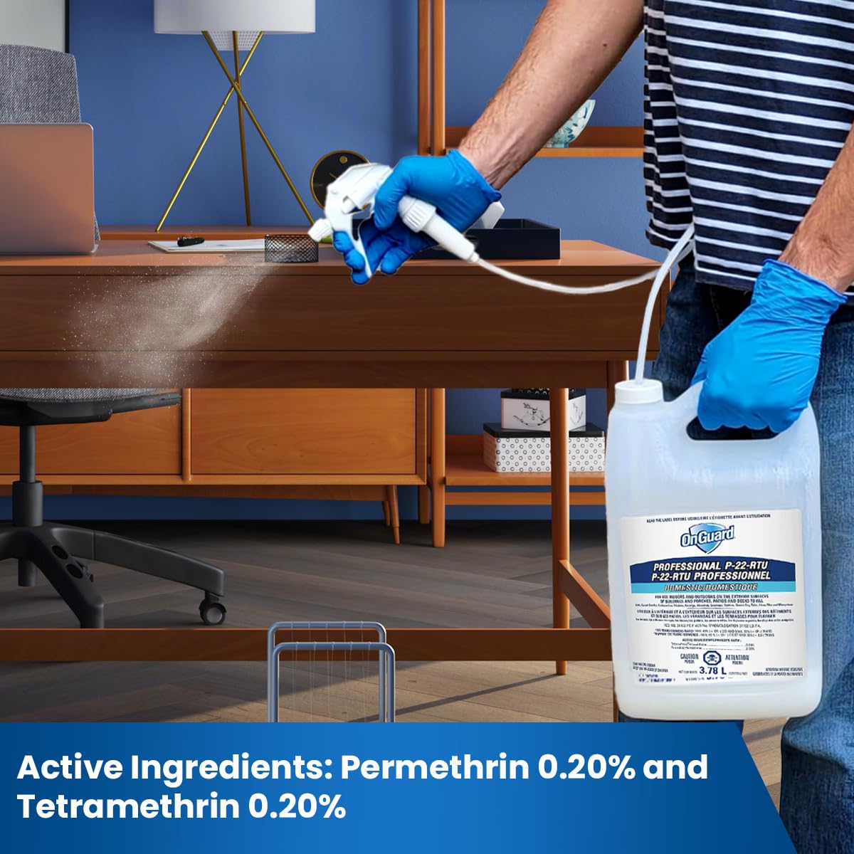 OnGuard Professional P-22-RTU Residual Spray Insect Killer, 3.78L Jug, for Ants, Carpet Beetles, Cockroaches, Crickets, Earwigs, Silverfish, Sowbugs, Spiders, Ticks, Fleas, Flies and Mosquitoes