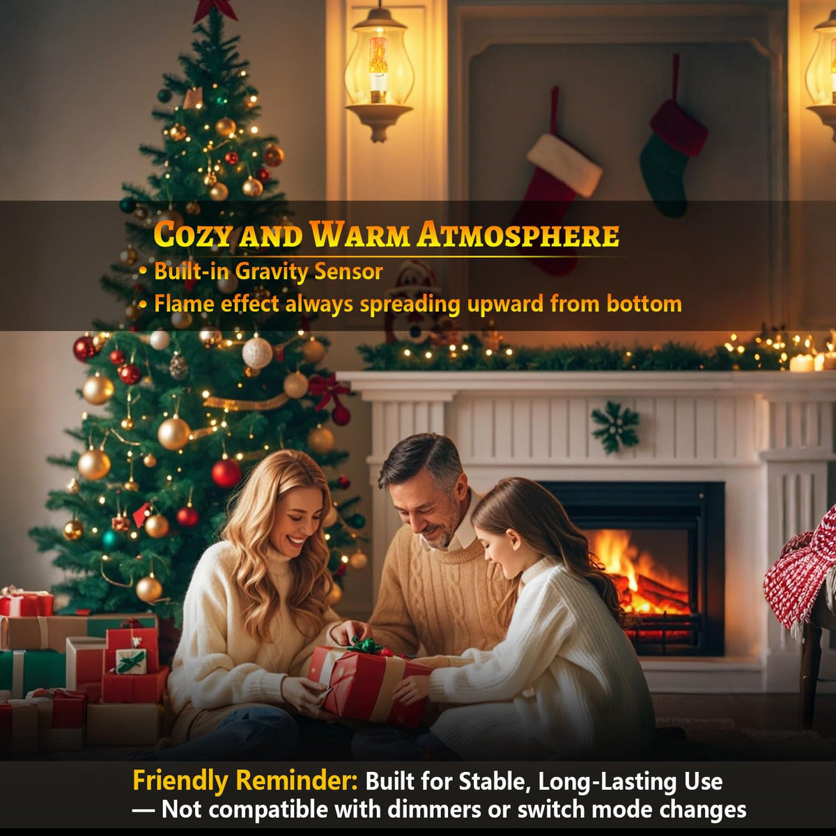 HoogaLife Flame Light Bulbs, Warm Flickering Light Bulbs Effect of Real Fire, E26 Flame Light Bulb for Christmas, Halloween, Party Patio Porch Home Holiday Indoor & Outdoor Decorations-2 Pack 🍁 All In One Marketplace Canada