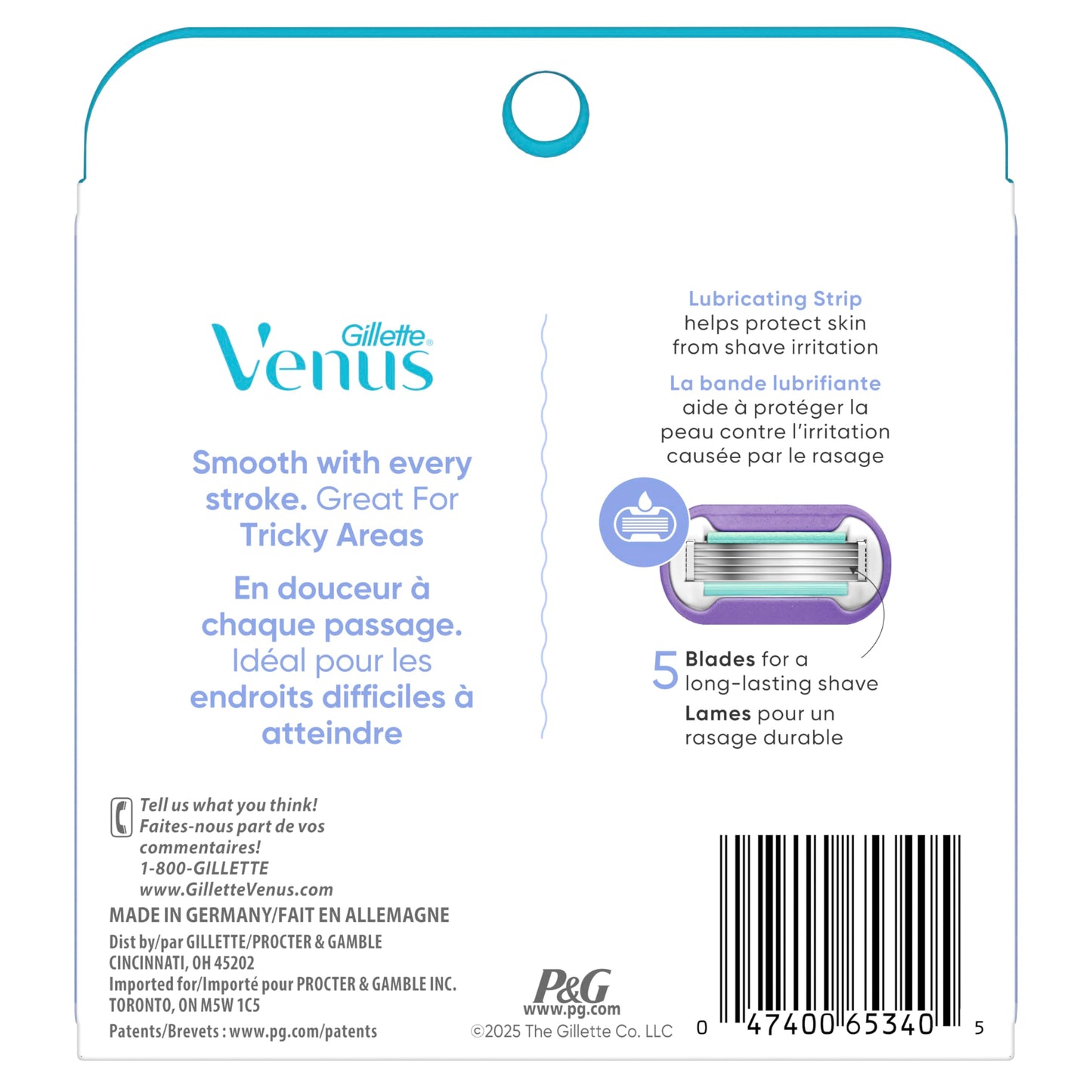 Gillette Venus Extra Smooth Contour Women’s Razor Blades, 5-Bladed Razor Refills, 1 Pack (Count of 6) - Available at All In One Marketplace Canada