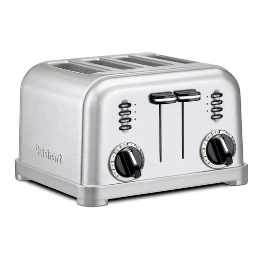 Cuisinart 4-Slice Toaster, 6-browning Levels, Brushed Silver (CPT-180C) - Available at All In One Marketplace Canada