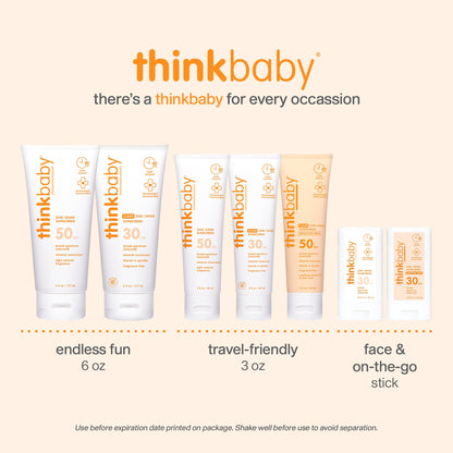 THINK Thinkbaby SPF 50+ Mineral Sunscreen for Sensitive Skin - 3 Fl Oz THINK