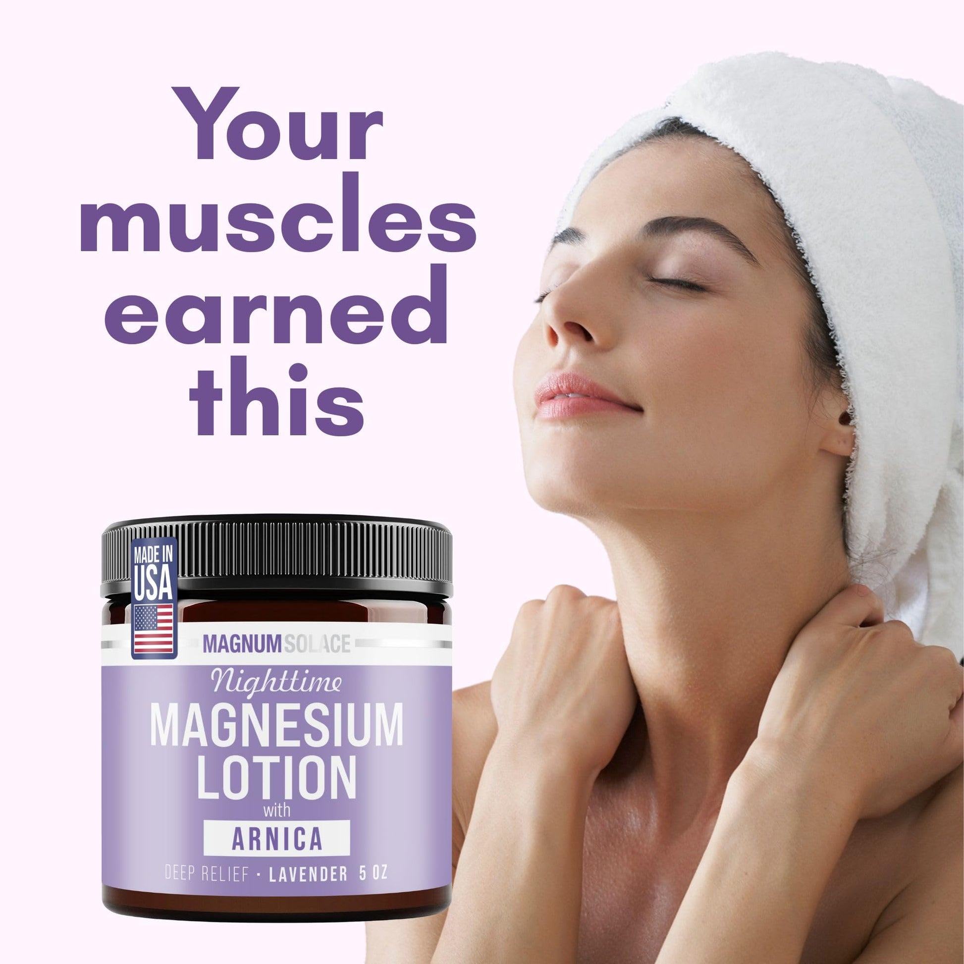 Nighttime Magnesium Lotion with Arnica – Highly Concentrated Magnesium for Muscles & Joints – Apply to Legs or Feet Before Bed – Skin-Friendly - Available at All In One Marketplace Canada