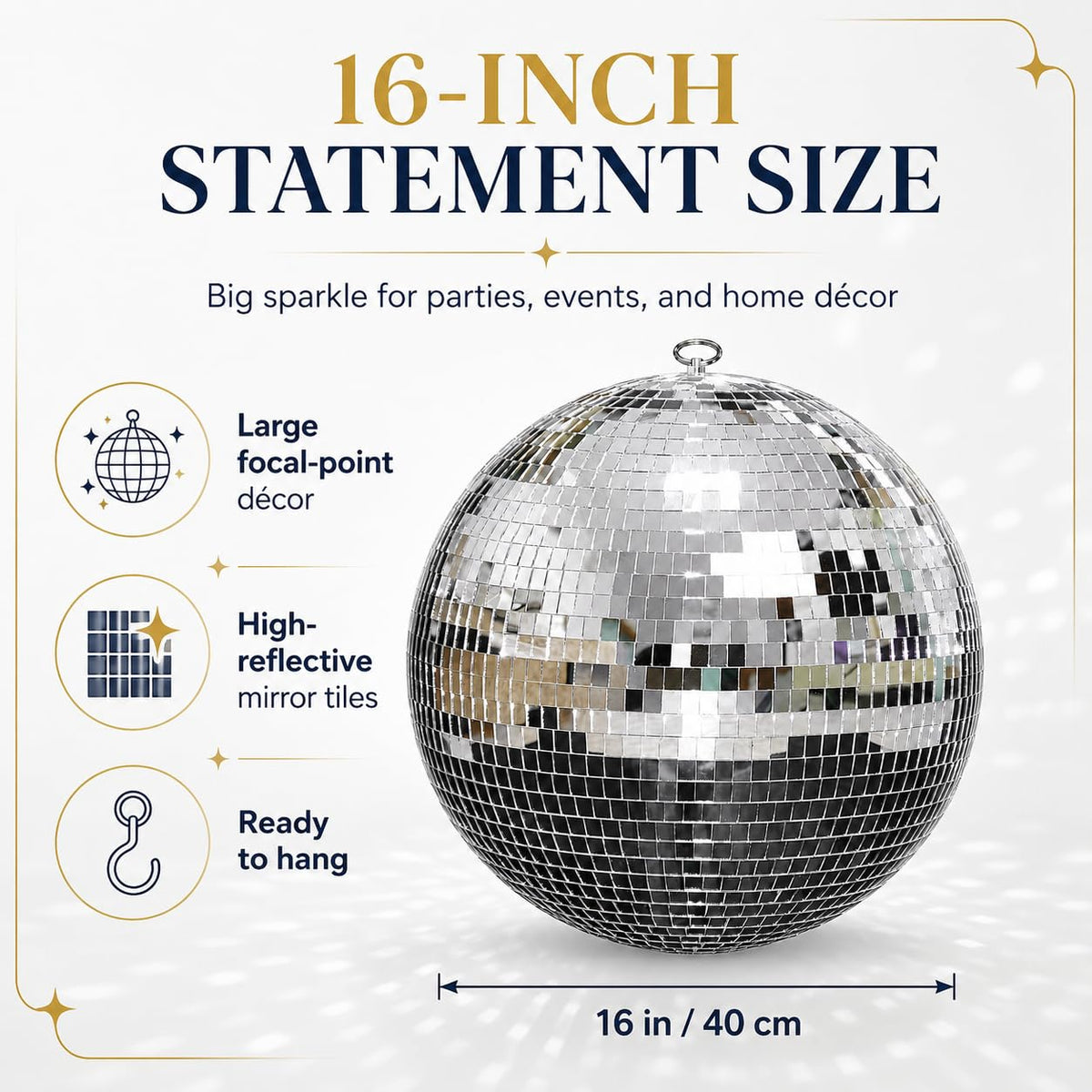 Youdepot 16-Inch Large Disco Ball Hanging Mirror Ball Decor 🍁 All In One Marketplace Canada