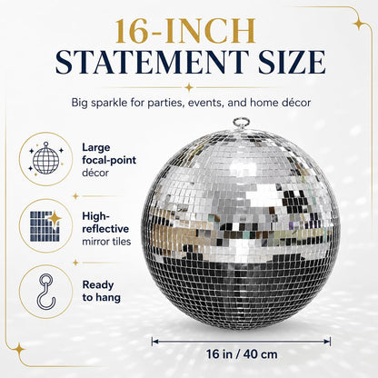 Youdepot 16-Inch Large Disco Ball Hanging Mirror Ball Decor 🍁 All In One Marketplace Canada