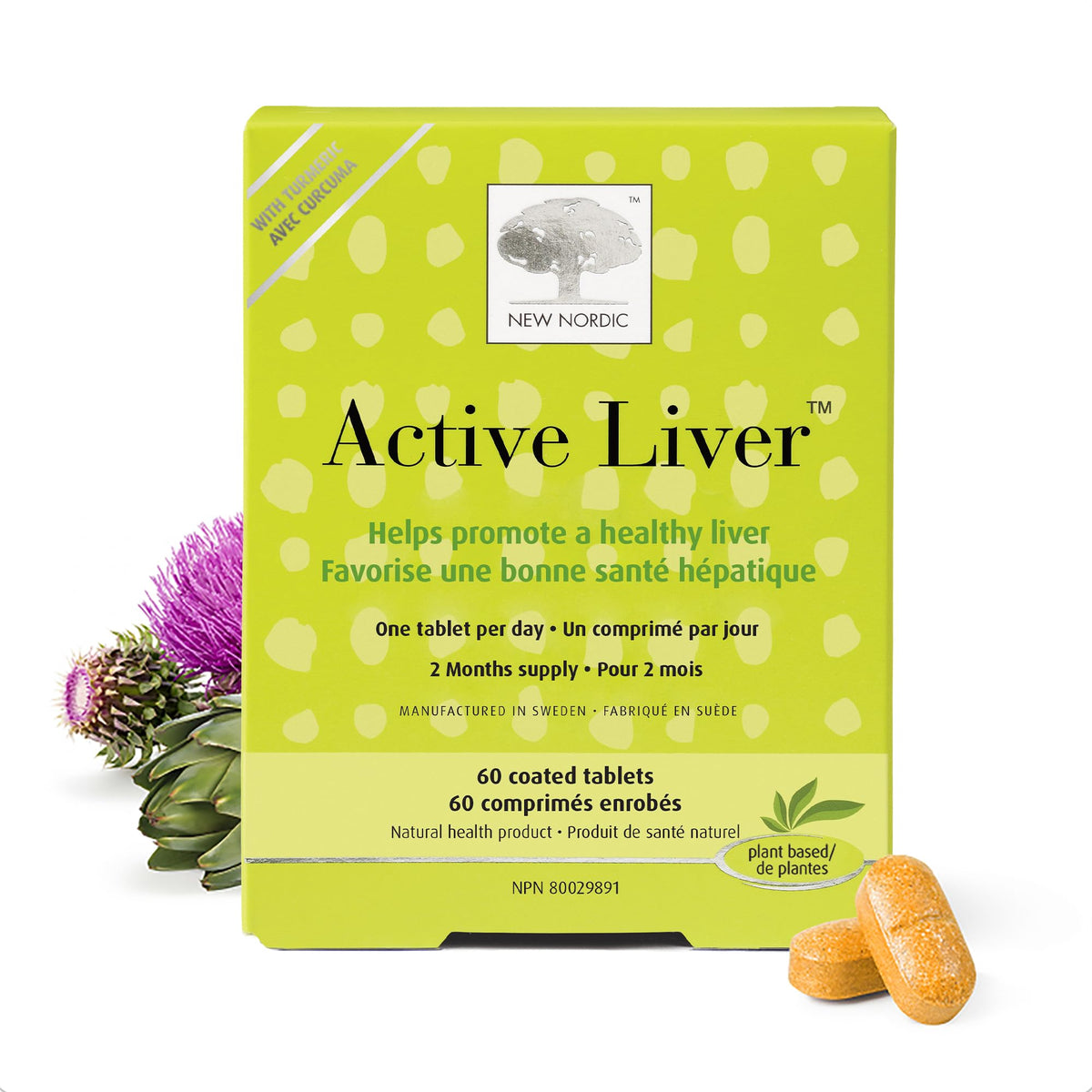 New Nordic Active Liver Tablets, Milk Thistle Supplement, 60 Day Supply