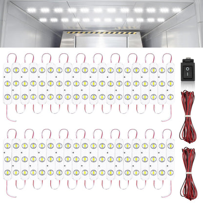 Linkstyle 120 LEDs Van Interior Light Kits, 12V 40 Modules Lights Strip Ceiling Lamp with Switch, Super Bright 12V Christmas Lighting for Car Van RV, White Lights 🍁 All In One Marketplace Canada
