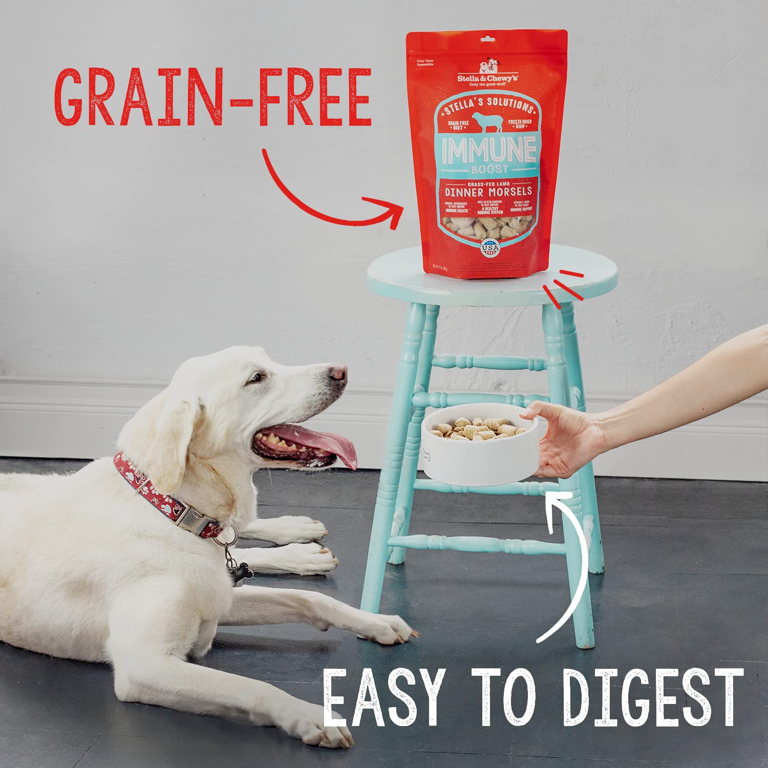 Stella & Chewy's Stella's Solutions Digestive Support Grass-Fed Beef Dinner Morsels Freeze-Dried Raw Dog Food, 368g Stella & Chewy's