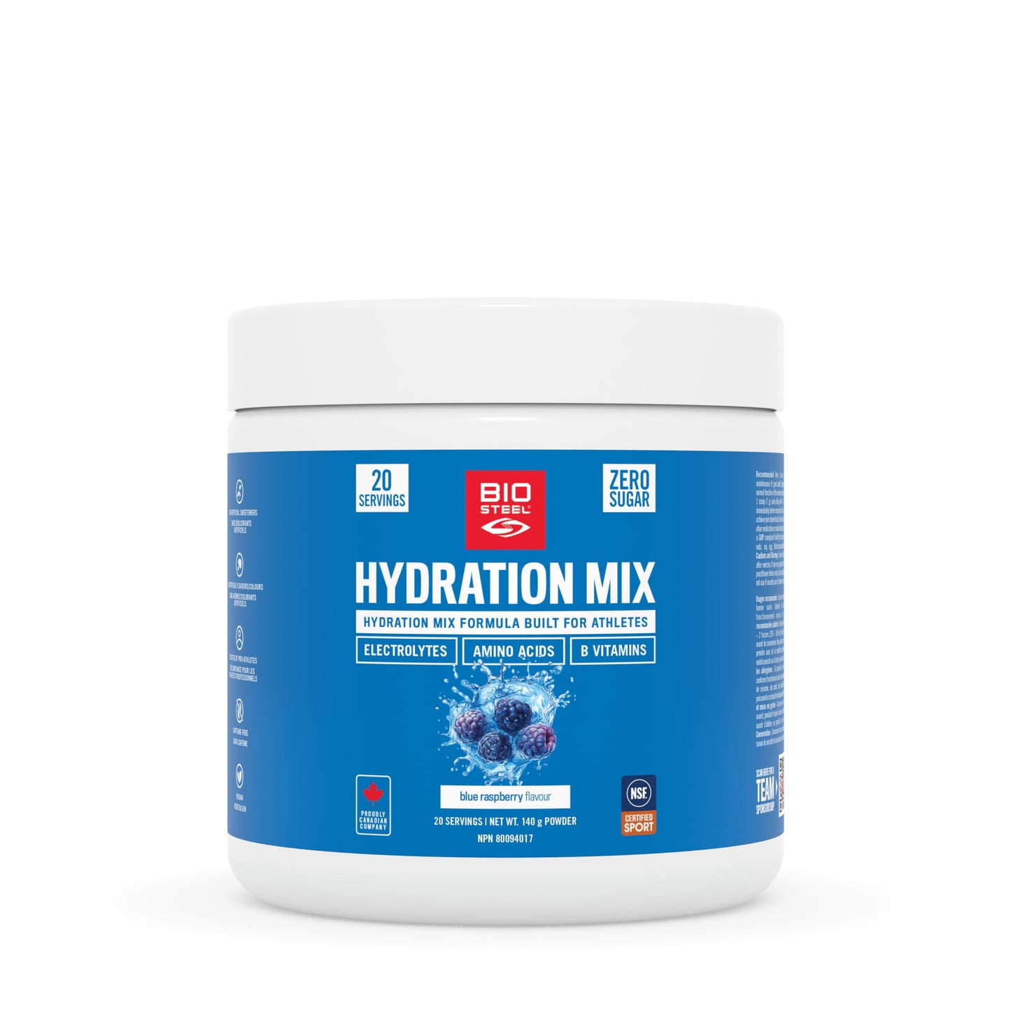 BioSteel Electrolyte Hydration Mix, Blue Raspberry, 20 Servings 🍁 All In One Marketplace Canada