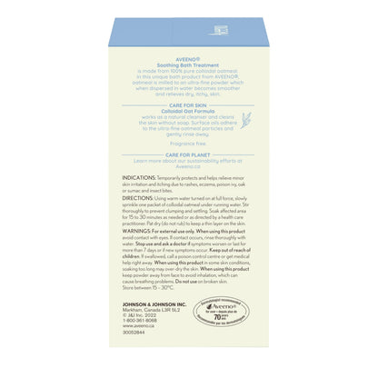 Aveeno Soothing Bath Treatment, Eczema, Dry Skin Relief, Colloidal Oatmeal Bath, Cleanser, Fragrance Free, 8-pack, 42 gram - Available at All In One Marketplace Canada