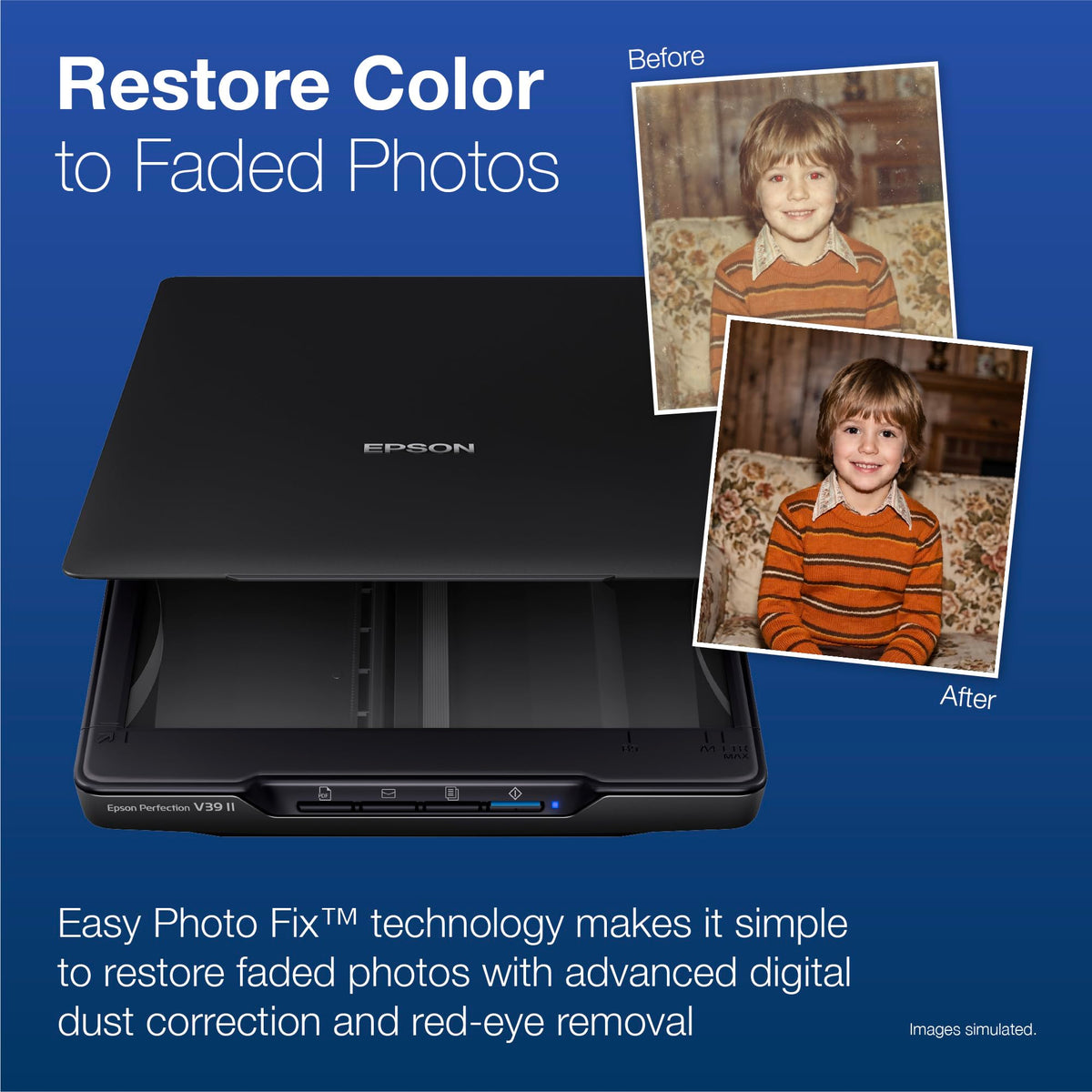 Epson Perfection V39 II Flatbed Photo Scanner 4800 dpi Optical Resolution