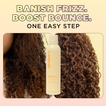 Design.Me BOUNCE.ME Curl Mousse | Lightweight Curl Defining for Wavy & Curly Hair | Frizz Control, Humidity Resistant, Alcohol-Free Mousse for Hair Styling | CGM Approved Design.Me