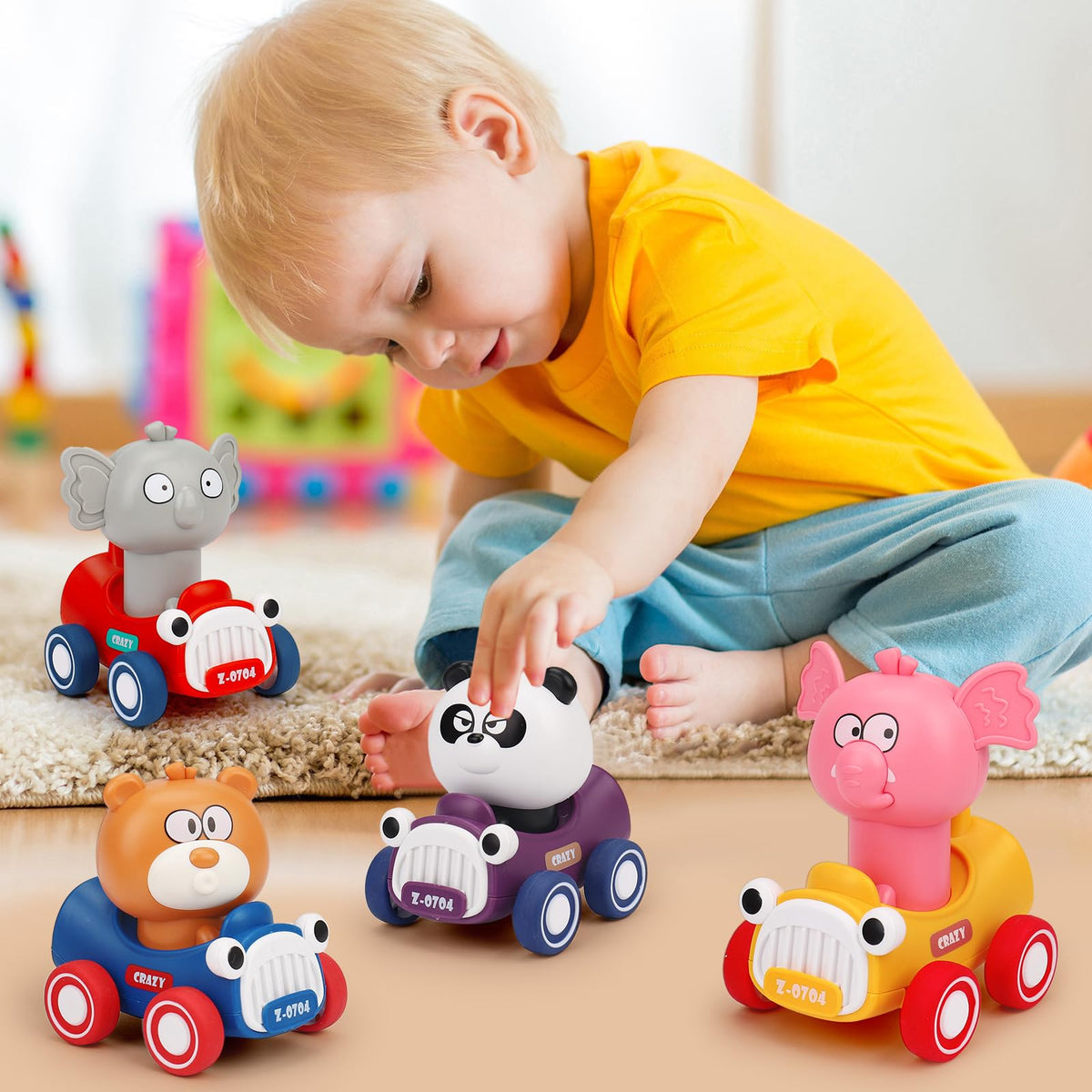 Baby Press and Go Car Toys for 1-2-3 Year Old Boys,Push Go Animal Racing Baby Cars Toys for Toddlers 12-18 Months,1st Christmas Birthday Gifts for 1 2 3 Year Old Boys Girls Toddler Toys for Boy & Girl 🍁 All In One Marketplace Canada