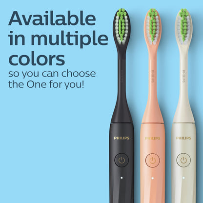 Philips One by Sonicare Rechargeable Toothbrush, 1 Brush Head, Black Philips Sonicare