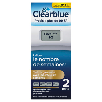 Clearblue Digital Pregnancy Test With Weeks Indicator, The Only Test That Tells You How Many Weeks, 2 Digital Tests (Pack of 1) - Available at All In One Marketplace Canada