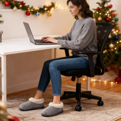 EverFoams Women's Microsuede Winter Slippers House Shoes Gray, 7-8 US 🍁 All In One Marketplace Canada