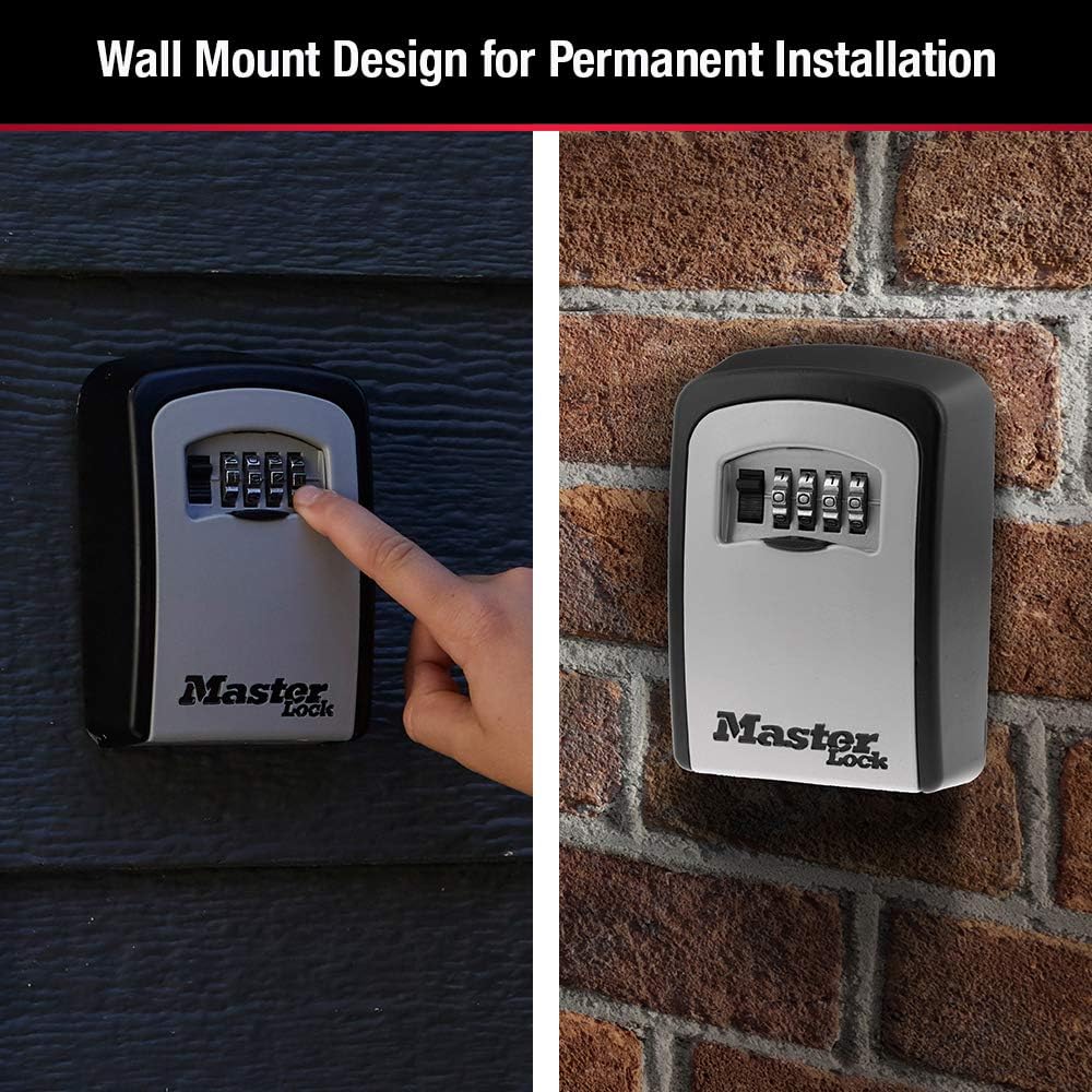 Master Lock Wall Mount Key Lock Box with Resettable Combination Lock, Outdoor Key Lock Box, 5 Key Capacity, 5401D 🍁 All In One Marketplace Canada