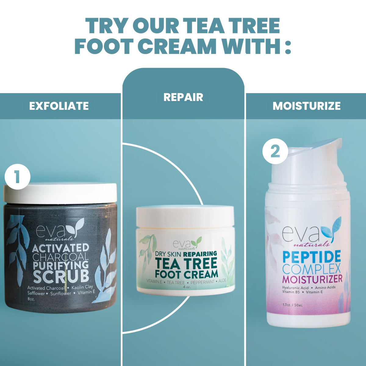 Eva Naturals Tea Tree Foot Cream with Aloe, Sunflower & Peppermint, 120 ml 🍁 All In One Marketplace Canada