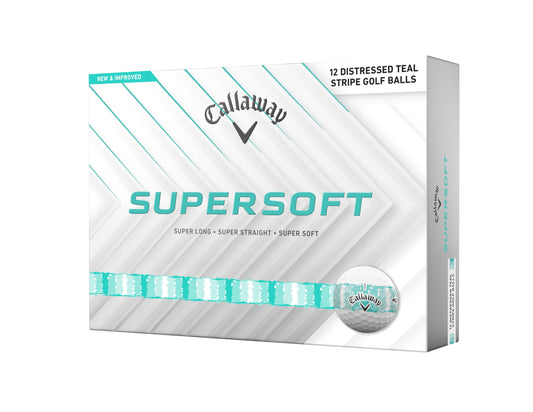 Ballons de golf Callaway Golf Supersoft (2025) (Rayures usées sarcelle) 🍁 All In One Marketplace Canada