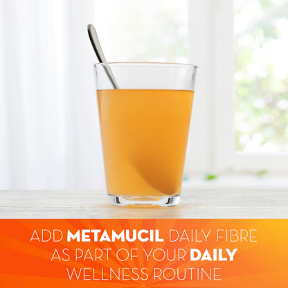 Metamucil Daily Fibre Supplement, Real Sugar, Orange Flavour Psyllium Husk, Multi-Health Benefit Daily Fibre Supplement, Plant-Based, Gluten-Free Powder, 72 Servings