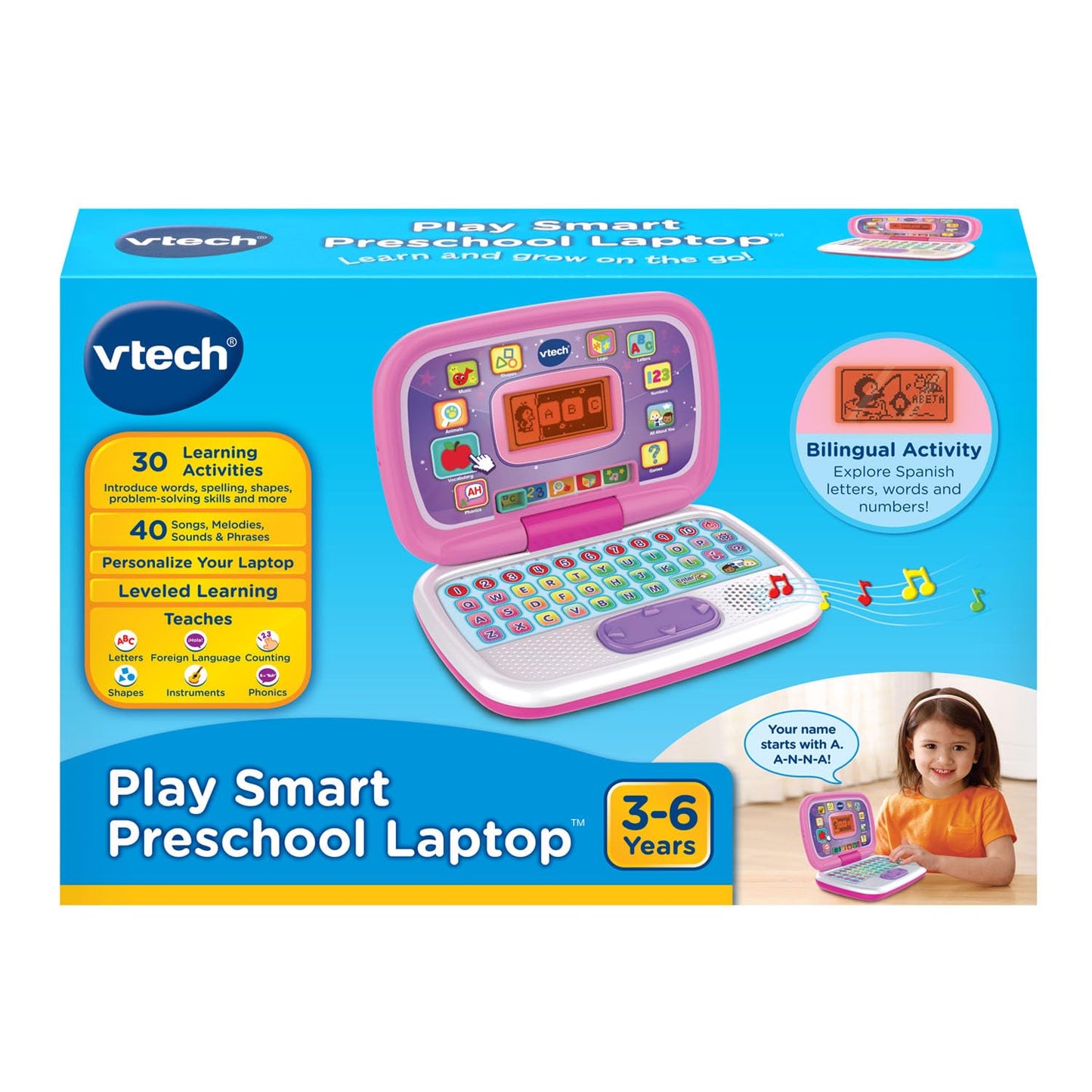 VTech Play Smart Preschool Laptop, Pink (English Version) VTech