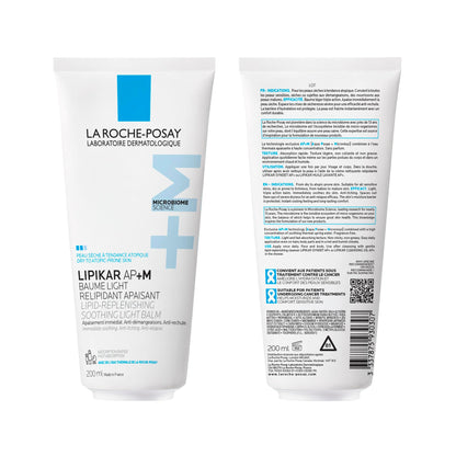La Roche Posay Lipikar Baume Light AP+M, Body Lotion for Dry Skin, Lightweight Moisturizer with Shea Butter & Niacinamide for Body, Face & Hands, Fragrance Free, Recommended by Dermatologists, 200mL