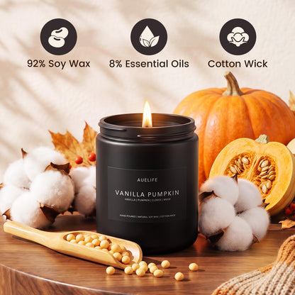 Auelife Fall Candle, Vanilla Pumpkin Scented for Home, Soy Wax 🍁 All In One Marketplace Canada