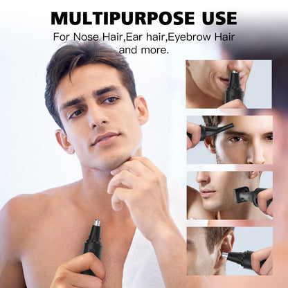 Nose Hair Trimmers for Men and Women-Rechargeable Ear Hair Trimmer-7IN1 Professional Painless Nose Clipper Eyebrow & Facial Hair Trimmer-IPX7 Waterproof Dual Edge Blades for Easy Cleansing-Black - Available at All In One Marketplace Canada