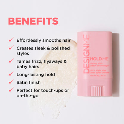 Design.Me HOLD.ME Styling Stick | Vegan Hair Wax Stick for Women | Controls Frizz, Tame Flyaways & Smooths Hair | With Long-Lasting Hold - Available at All In One Marketplace Canada