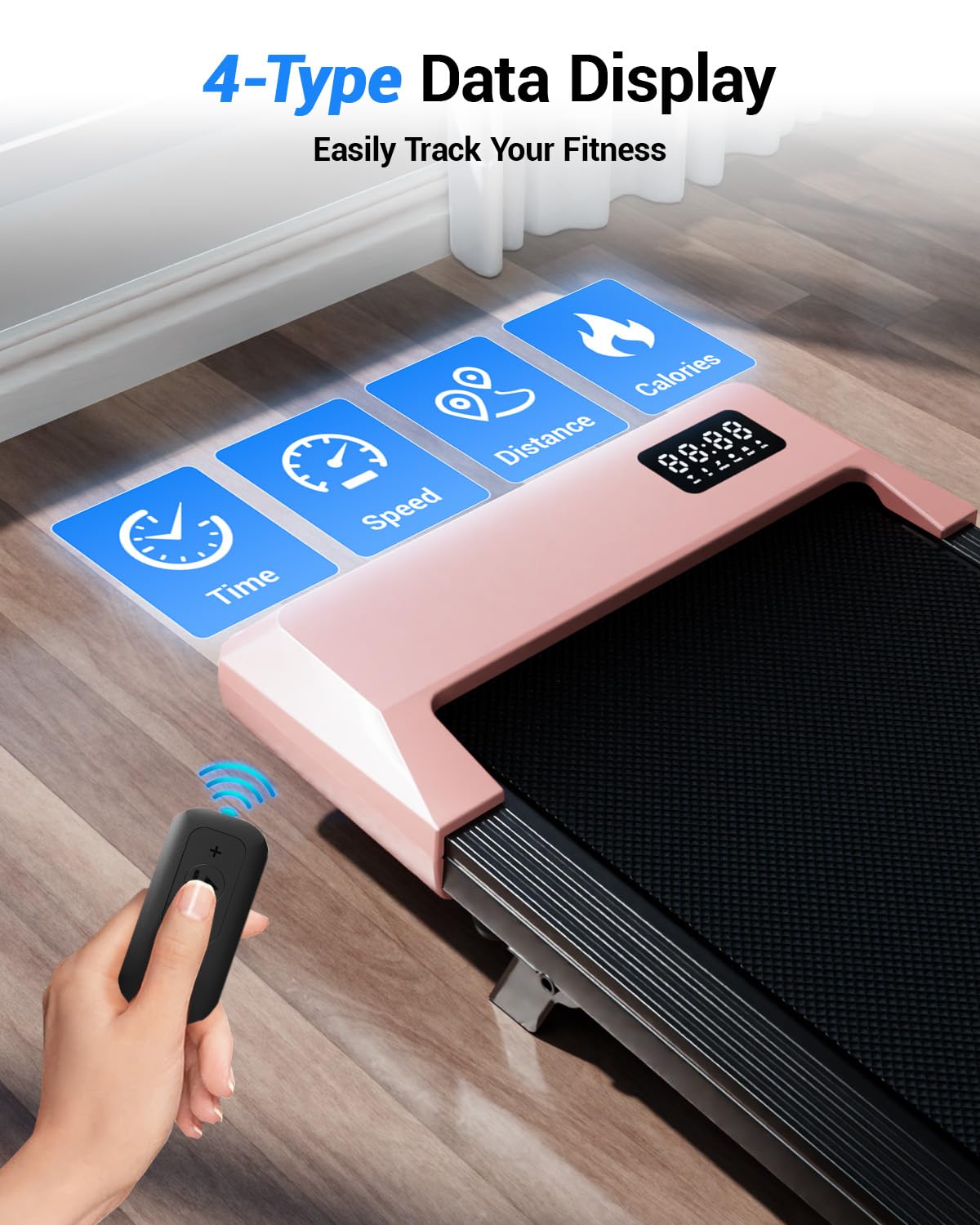 Superun Walking Pad,6% Manual Incline Walking Pad Treadmill,Under Desk Treadmill for Home Office, with App & Remote,2.5HP Quiet,LED Display,300 lbs Capacity Superun