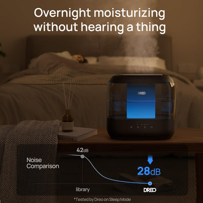 DREO Humidifiers for Bedroom, 4L Top Fill for Large Room, 36H Runtime [Ultra-Strong Mist Output] Quiet Cool Mist Air Humidifier for Baby Nursery, Plants, Night Light, Easy to Clean，Black 🍁 All In One Marketplace Canada
